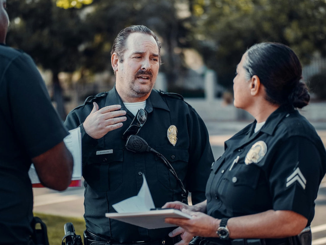 group of security guards talking