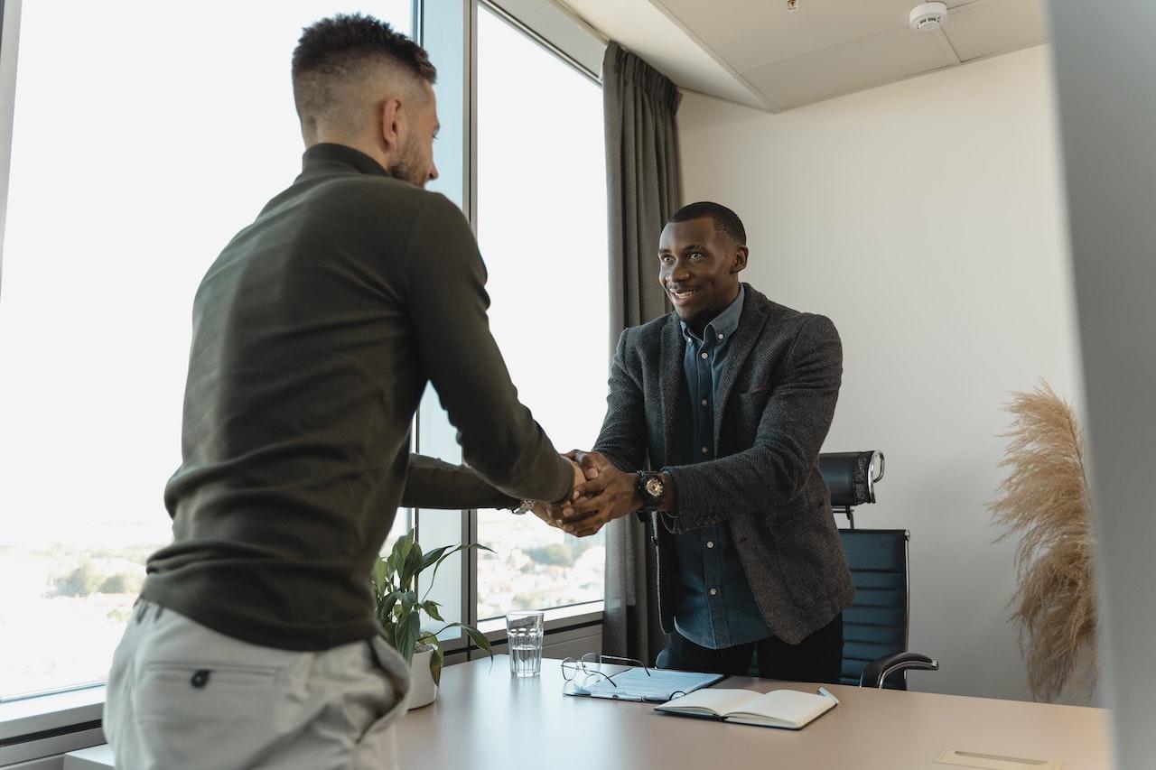 man accepting job
