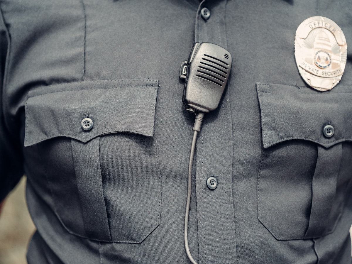 person in a security guard uniform