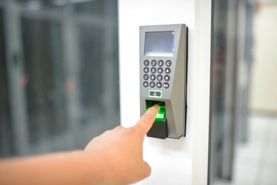 person using keypad for access