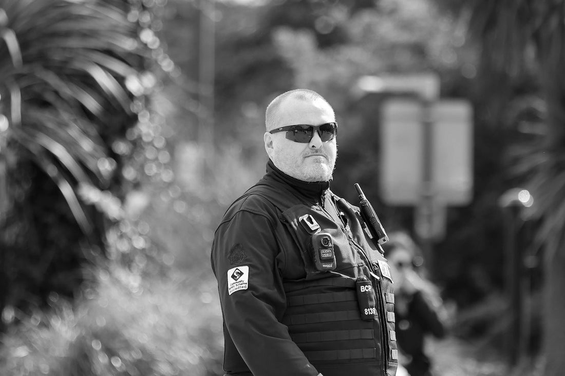 security guard keeping watchful eye