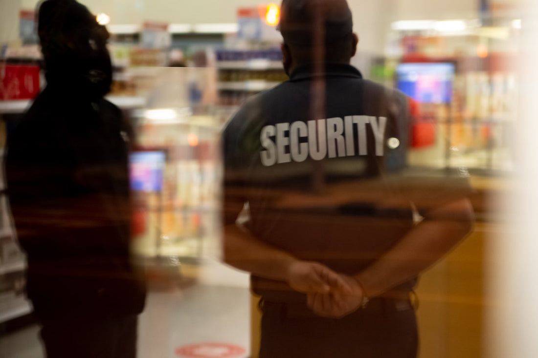 security guard at grocery store