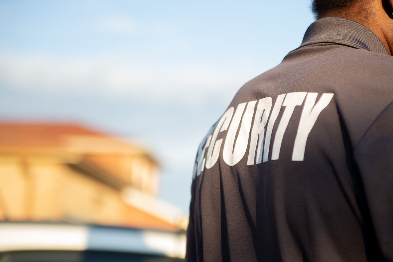 security guard patroling outside
